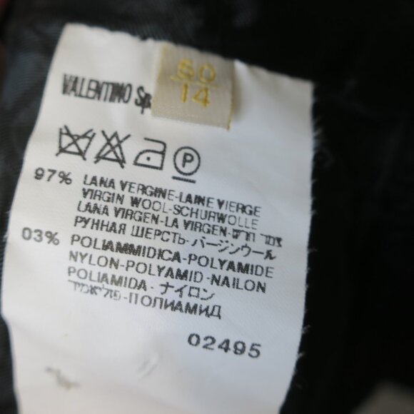 Valentino Roma Black Virgin Wool Blend Textured Blazer Front Tie Womens 50 14 US - Picture 6 of 8